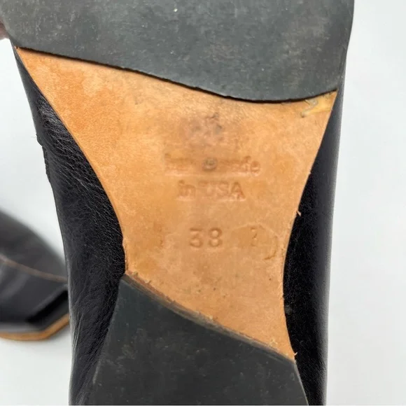 Women’s Black Leather Zip-Front Ankle Booties - Picture 9 of 13